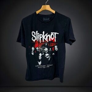 Large- Slipknot 2005 Subliminal Verses Tour Band Black T-Shirt Men's